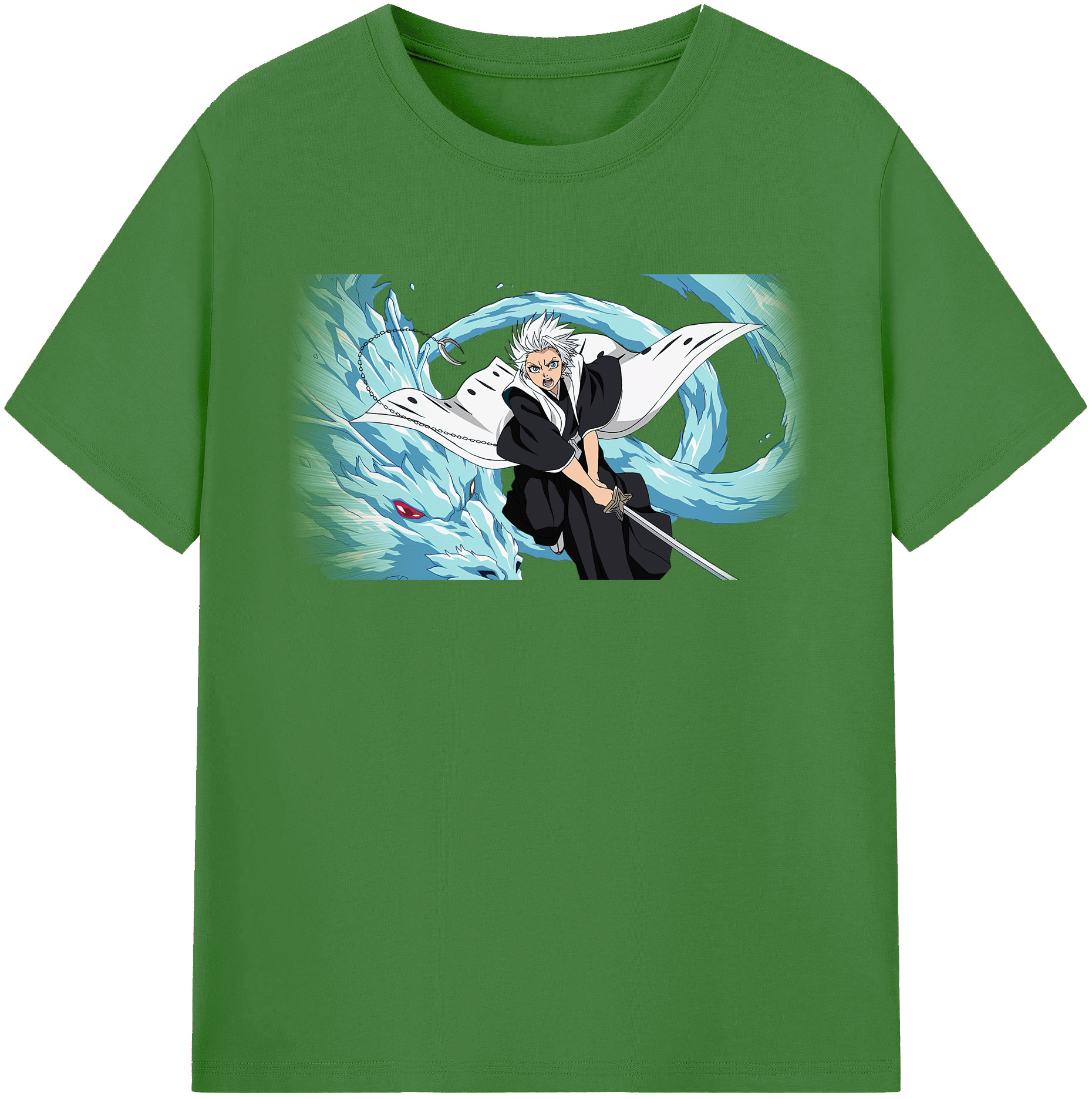 （画像用） ブリーチ 日番谷冬獅郎（ひつがや とうしろう） BLEACH Hitsugaya Toushirou レディースカジュアルプリントTシャツ（綿100％）